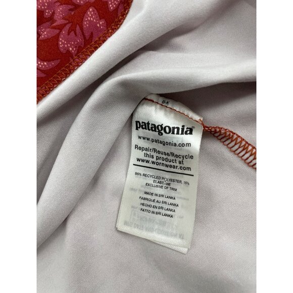 Patagonia Womens Medium Dress Floral Red Sleeveless Crossback Shelf Bra Athletic - Picture 4 of 10